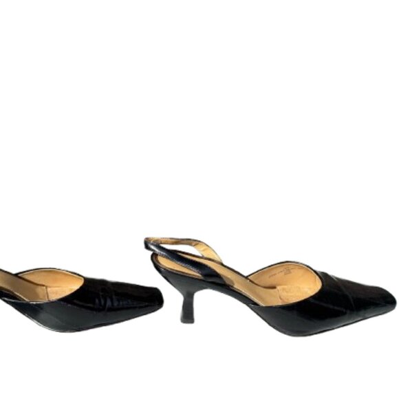 LIZ Claiborne Flex Black Alligator Slingback Pumps 9.5M - Picture 2 of 5
